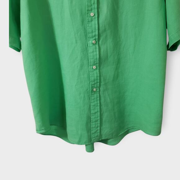 Ralph Lauren Mens Linen SS Button Down Shirt Classic Fit Bright Green Sz XL Pony - Picture 3 of 11